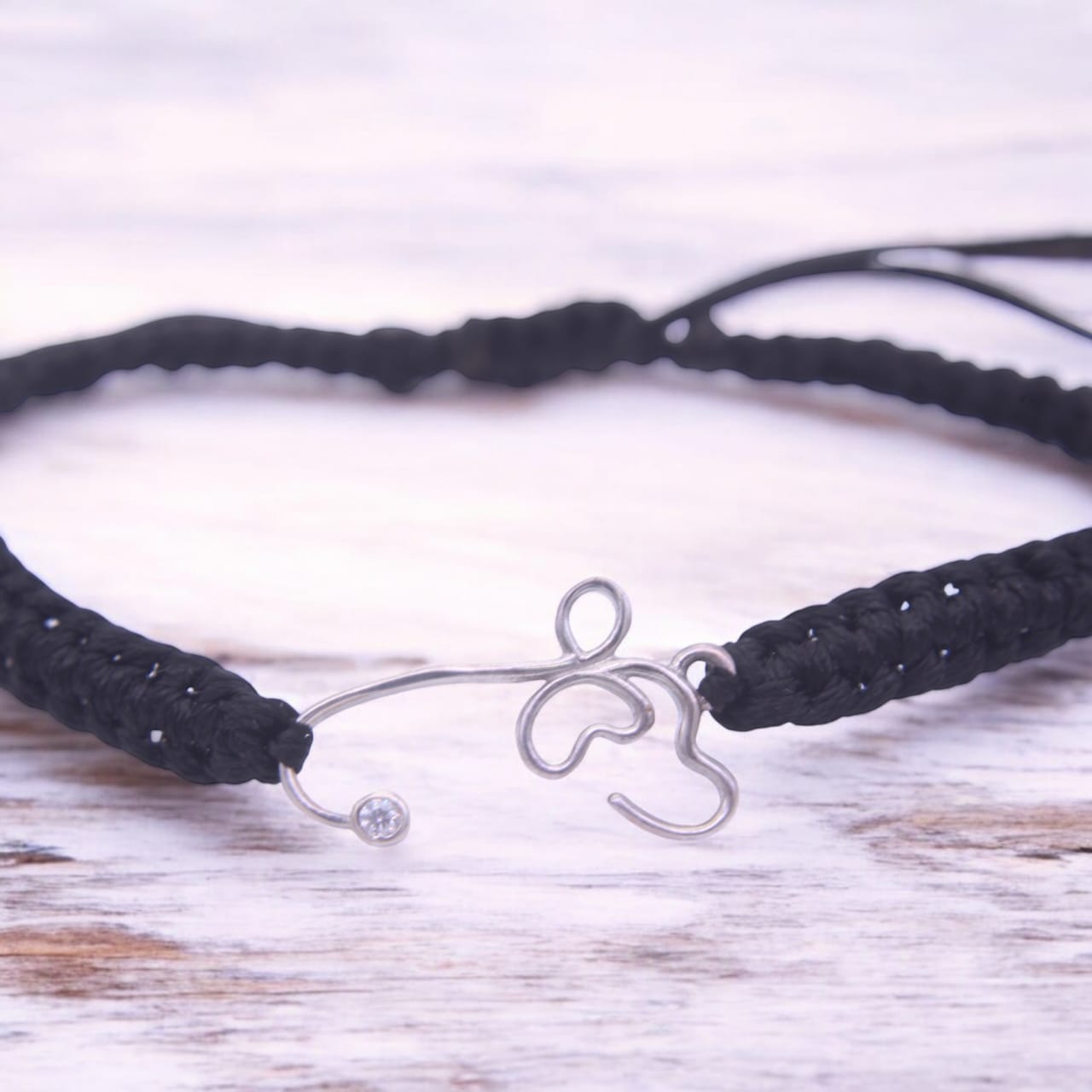 Ek Onkar Bracelet In Black Thread