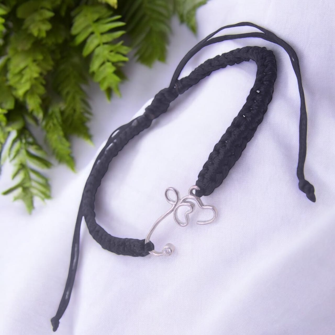 Ek Onkar Bracelet In Black Thread