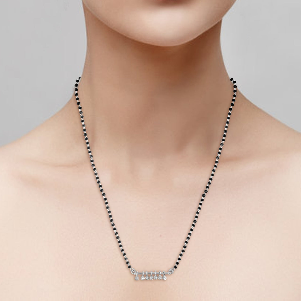 925 Sterling Silver 7 Promises Stones Mangalsutra For Women