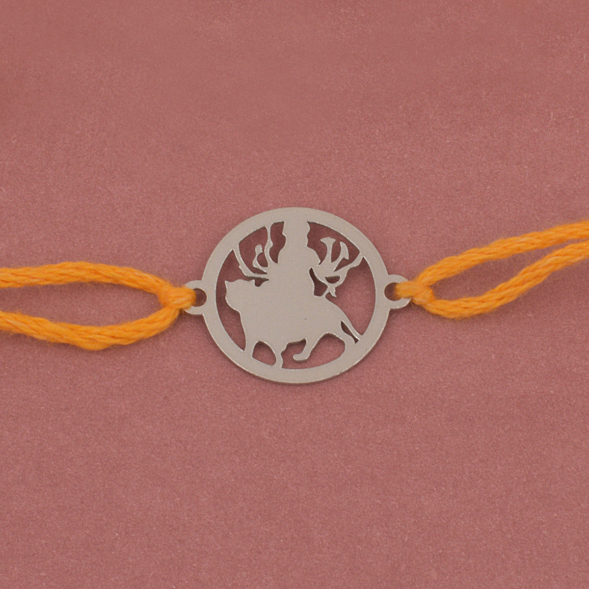 925 Sterling Silver Maa Durga Sherawali Rakhi for Brother