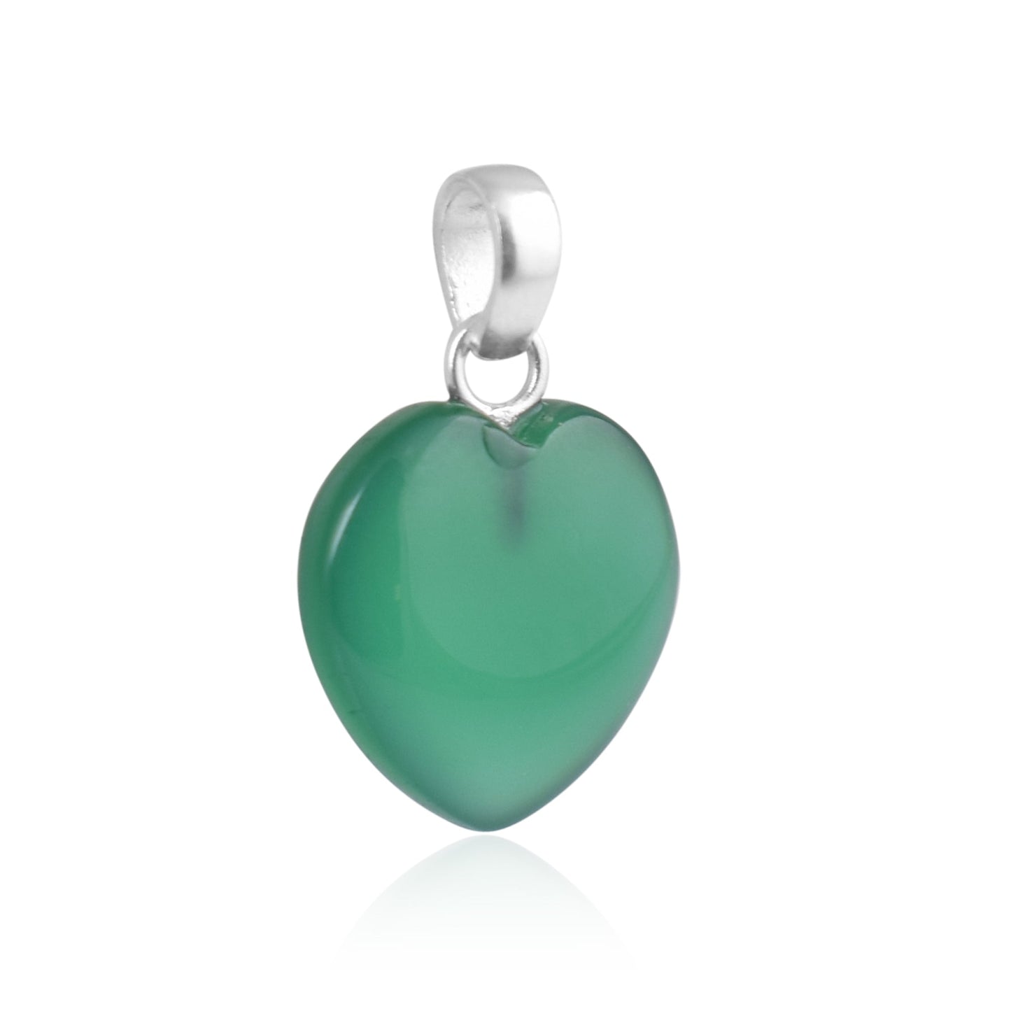 925 Sterling Silver Green Stone Heart Shape Pendant For Girls And Women