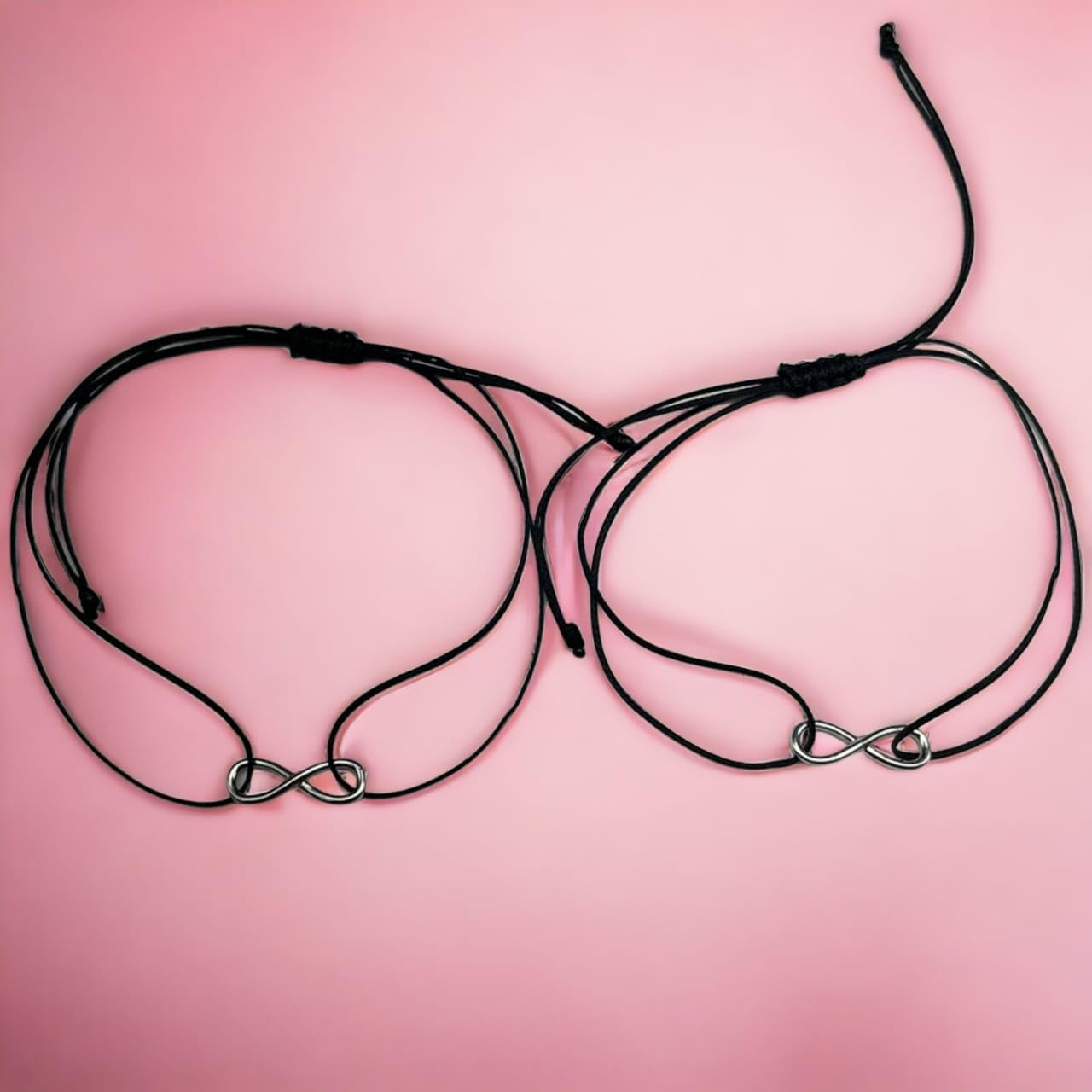 Infinity Sign In Black Thread Anklet