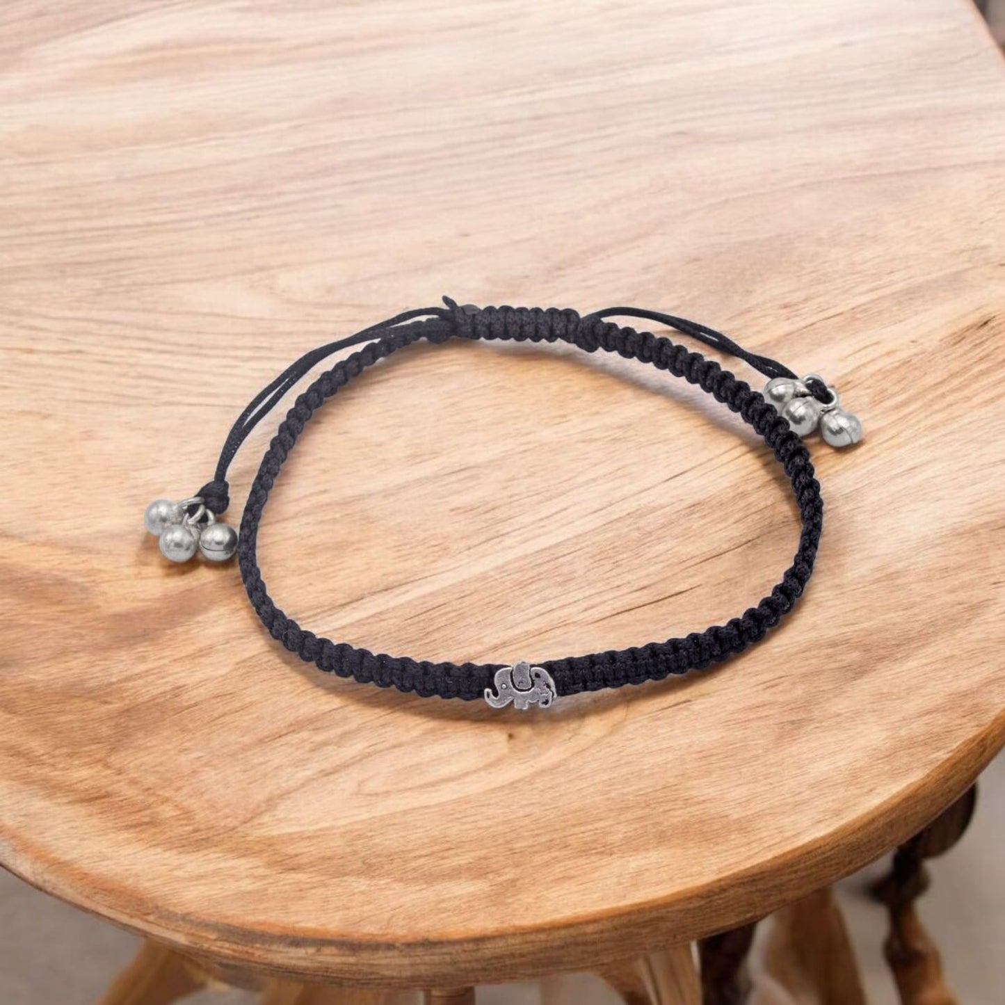Silver Elephant Design Anklet (Single)