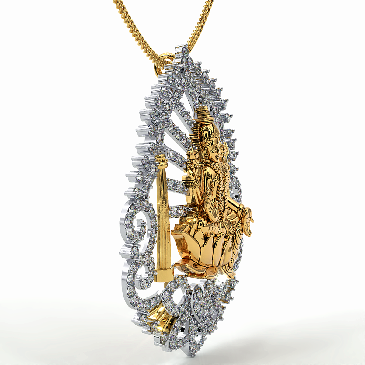 925 Sterling Silver Laxmi Ji Pendant For Girls And Women