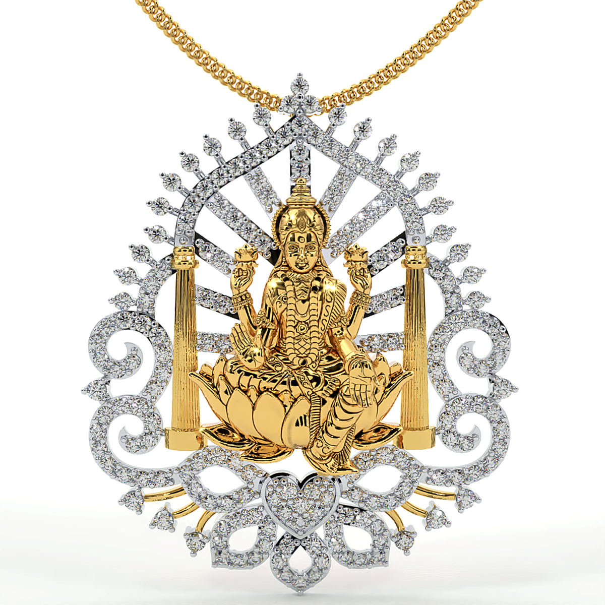 925 Sterling Silver Laxmi Ji Pendant For Girls And Women
