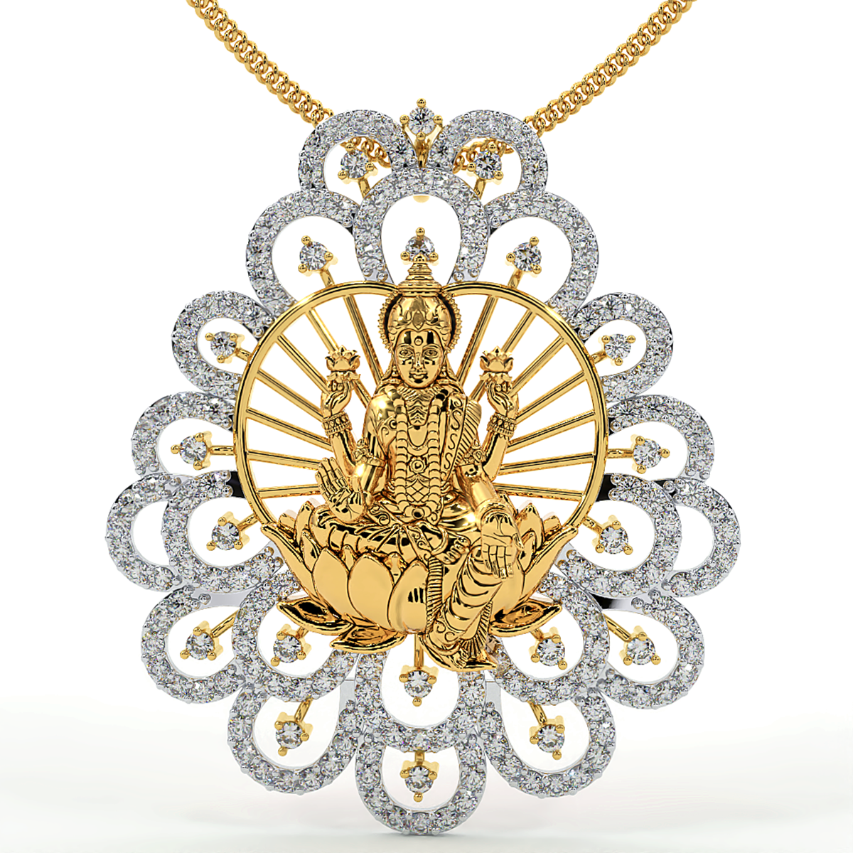 925 Sterling Silver Laxmi Ji Pendant For Girls And Women