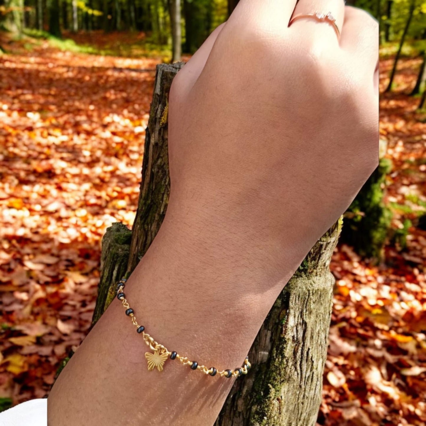 Silver Gold Plated Butterfly Bracelet