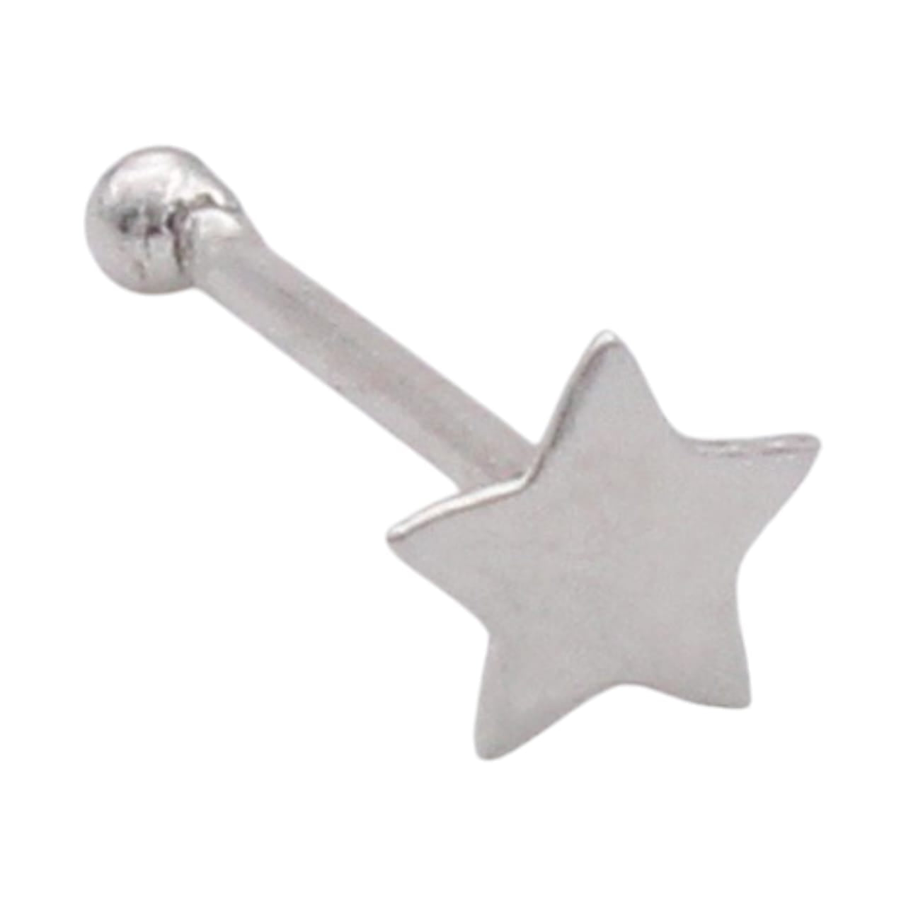 Small Star Nose Pin Indian Style 14K Real Gold Moon Star Style