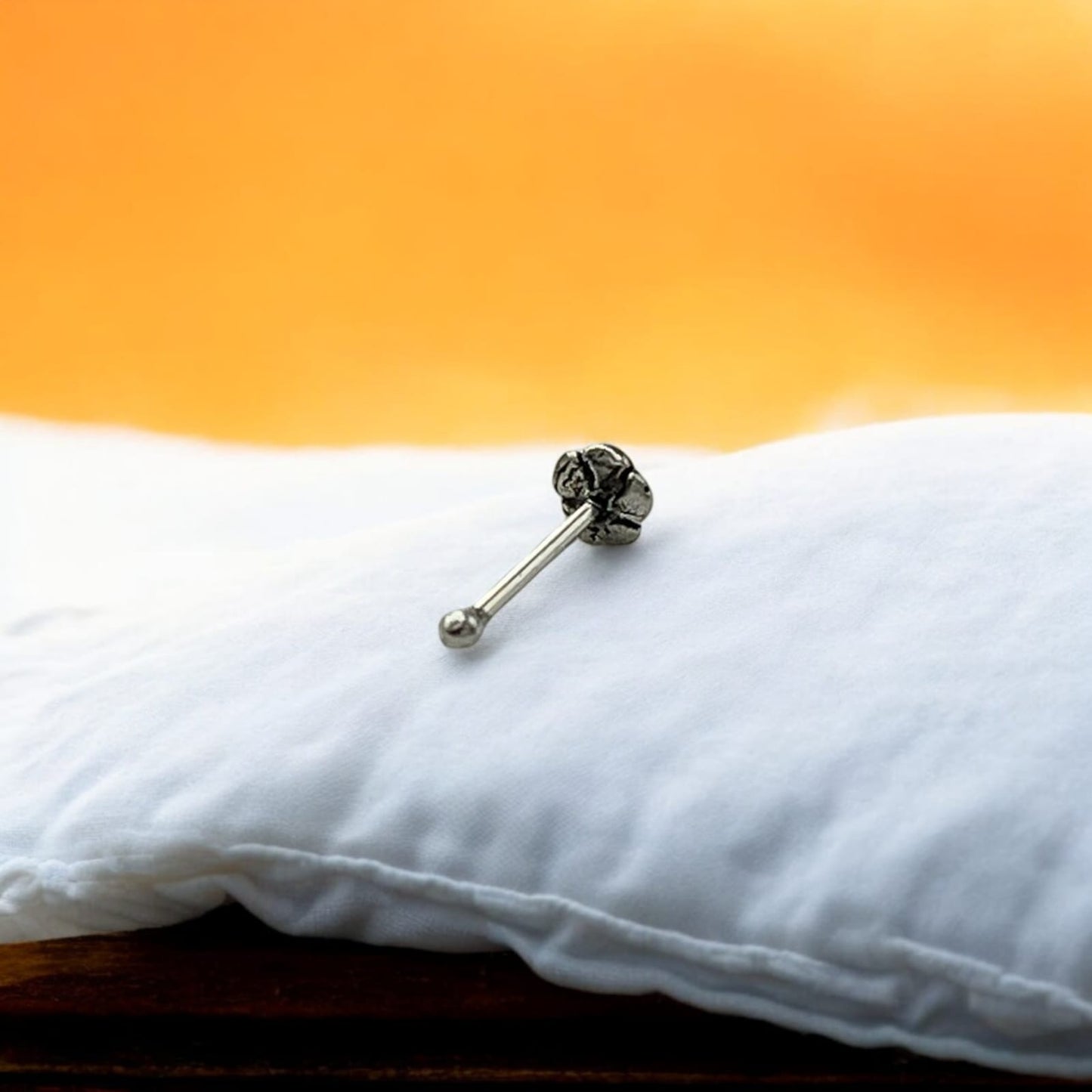 Silver Rose Nose Pin