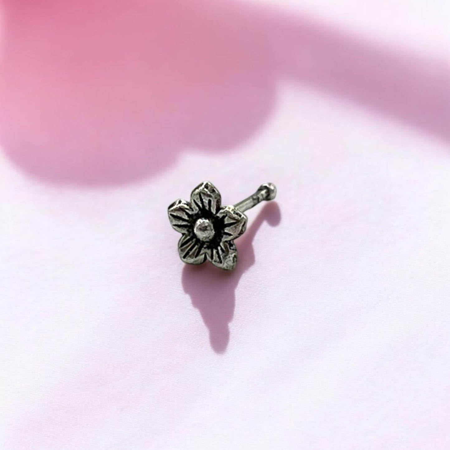 Flower Nose Pin Dot In Circle