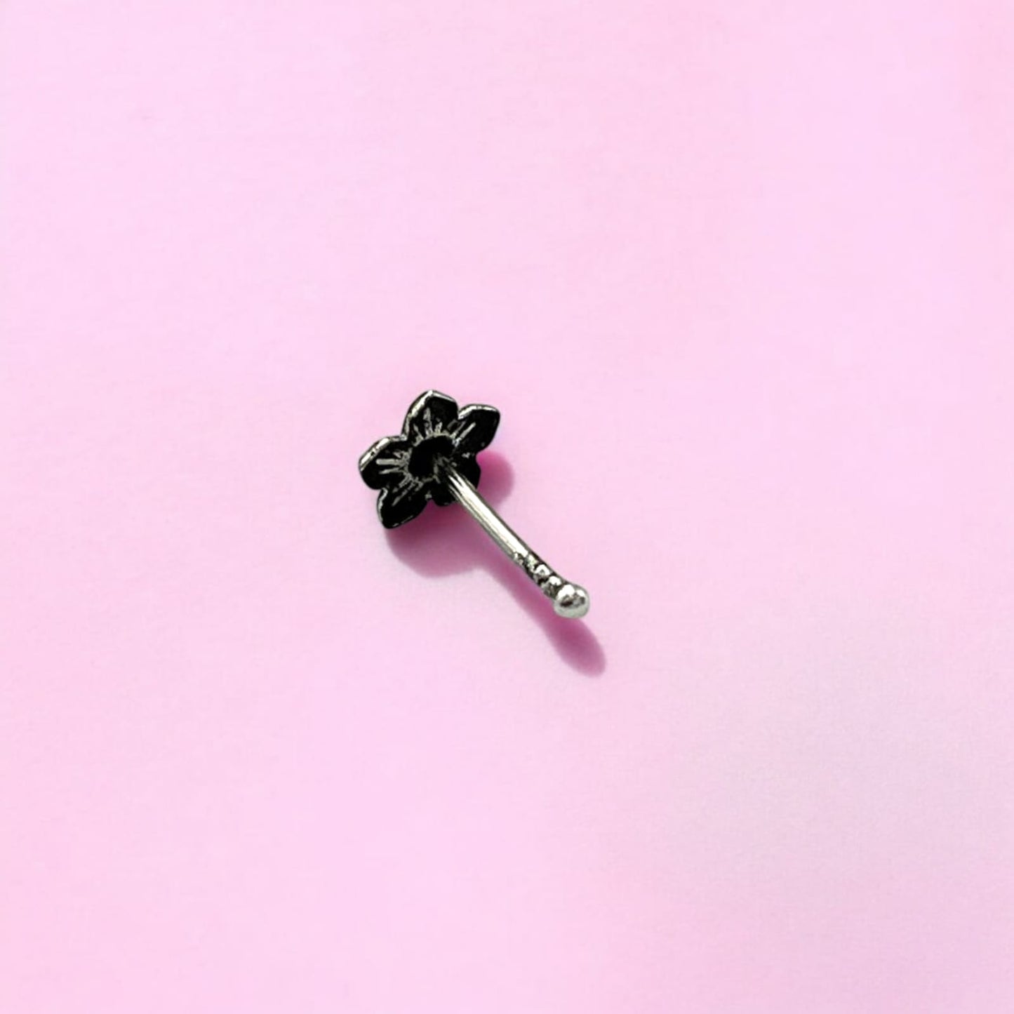 Flower Nose Pin Dot In Circle