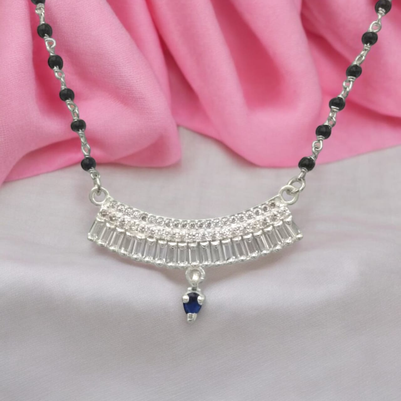 Studded Curved Mangalsutra