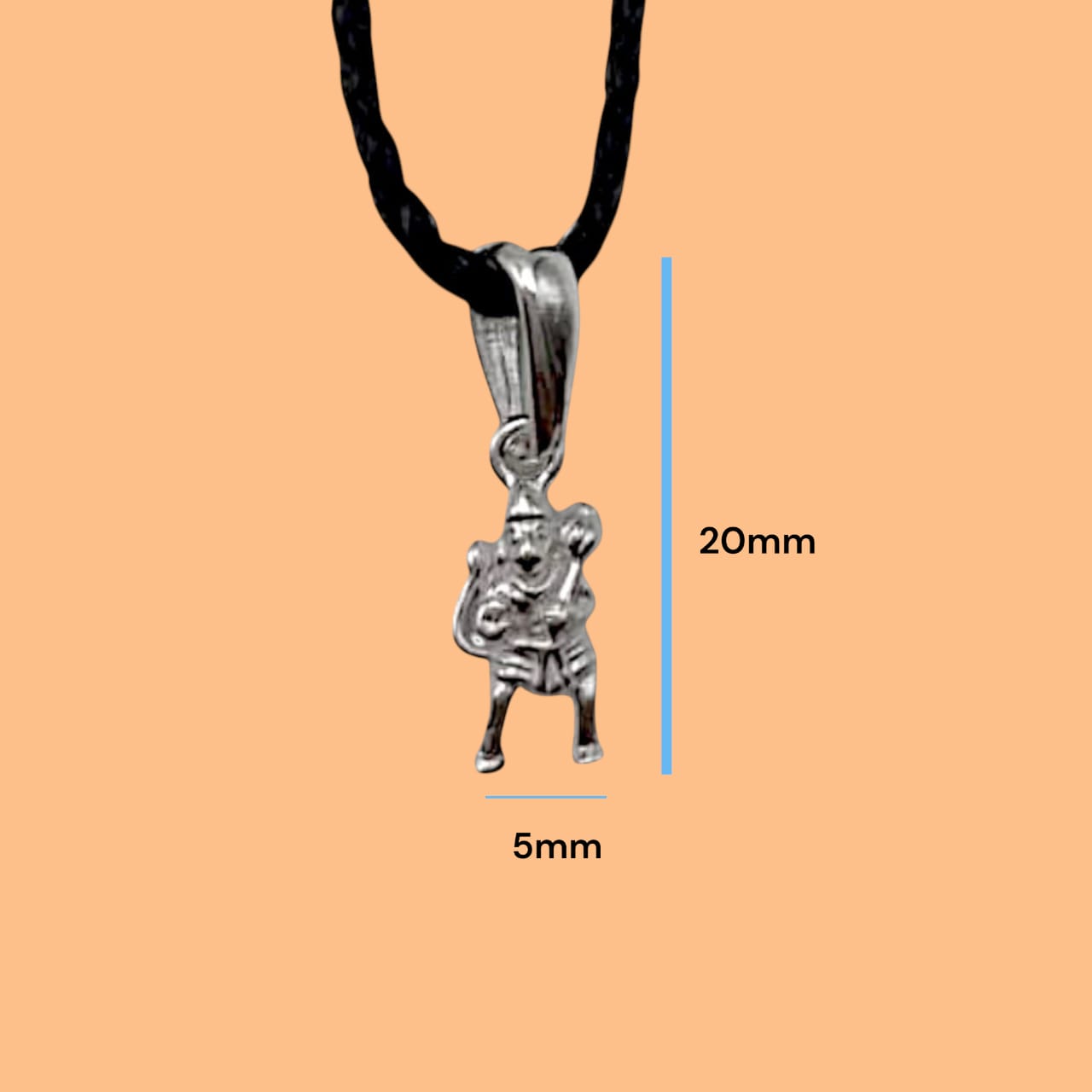 Silver Hanuman Ji Pendant With Red Thread