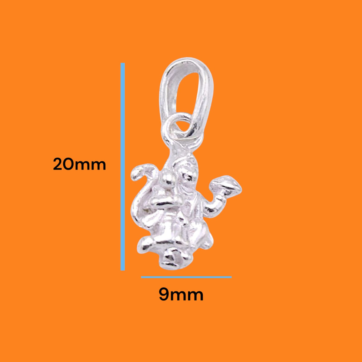 Silver Hanuman Ji Pendant With Red Thread