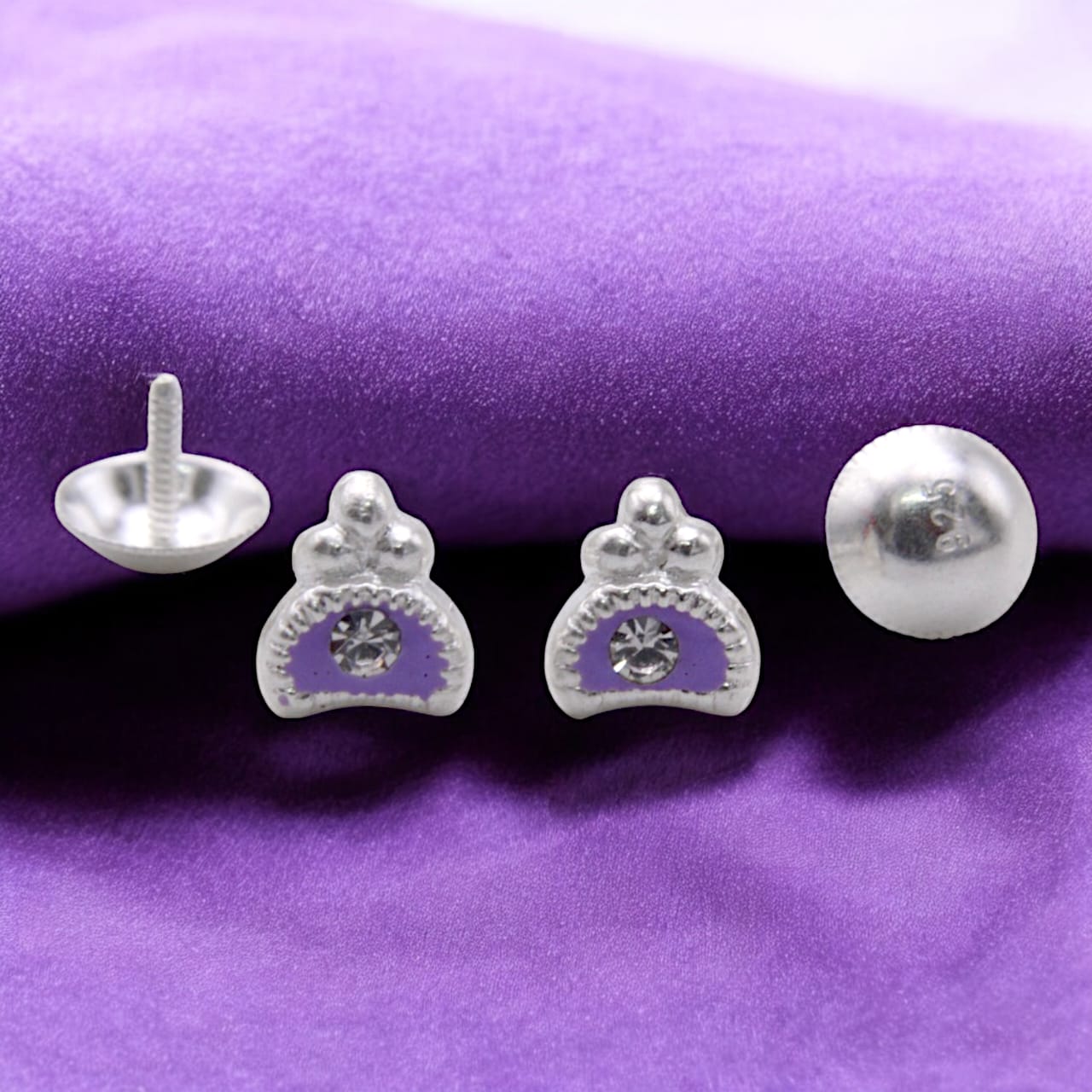 Purple Color Earring For Kids Girls
