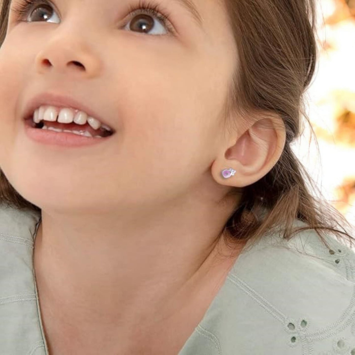 Pink Color Drop Shape Earring For Kids Girls