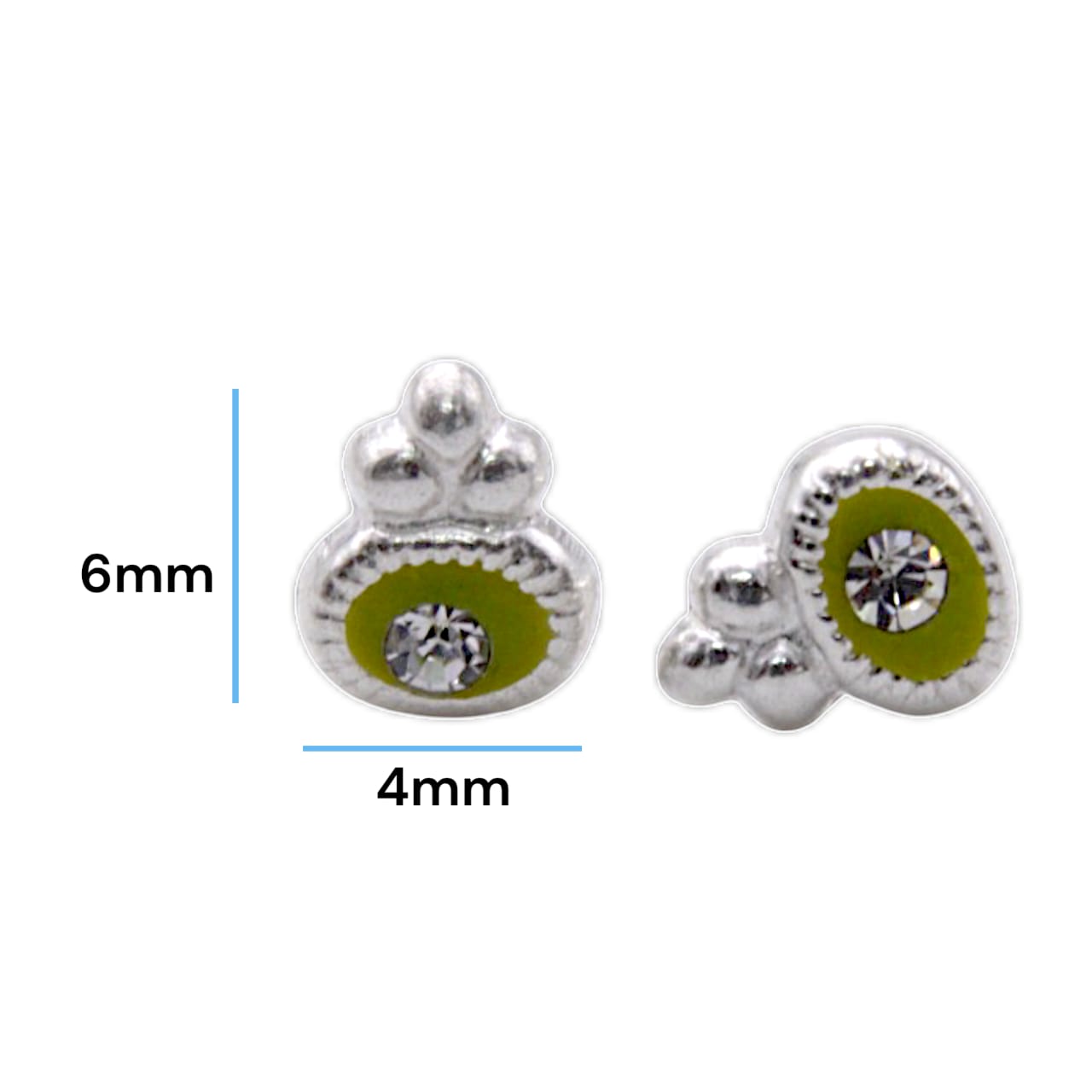 Light Green Oval Shape Earring For Kids Girls