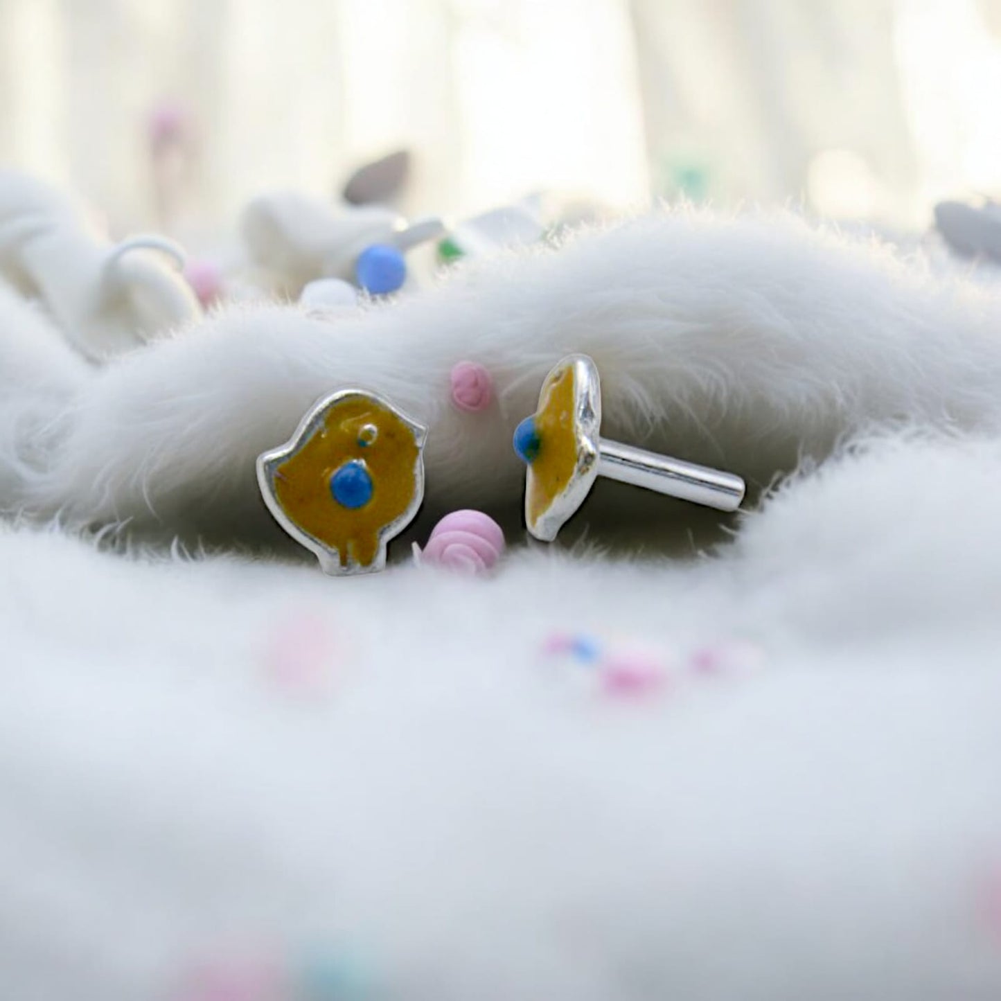 Bird with Blue Wings Earrings For Kids Girls