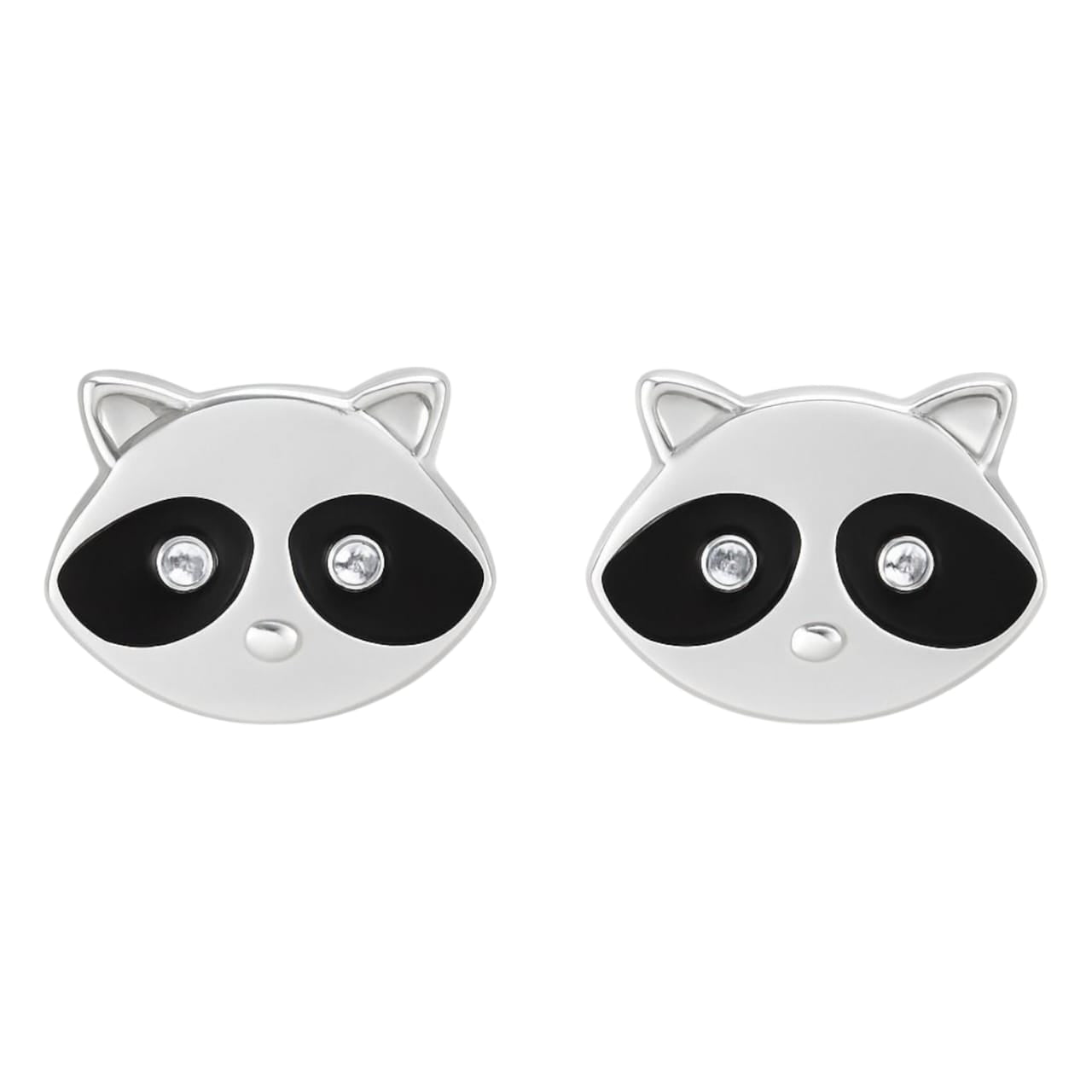 Black Eyes Raccoon Face Earring For Kids Girls