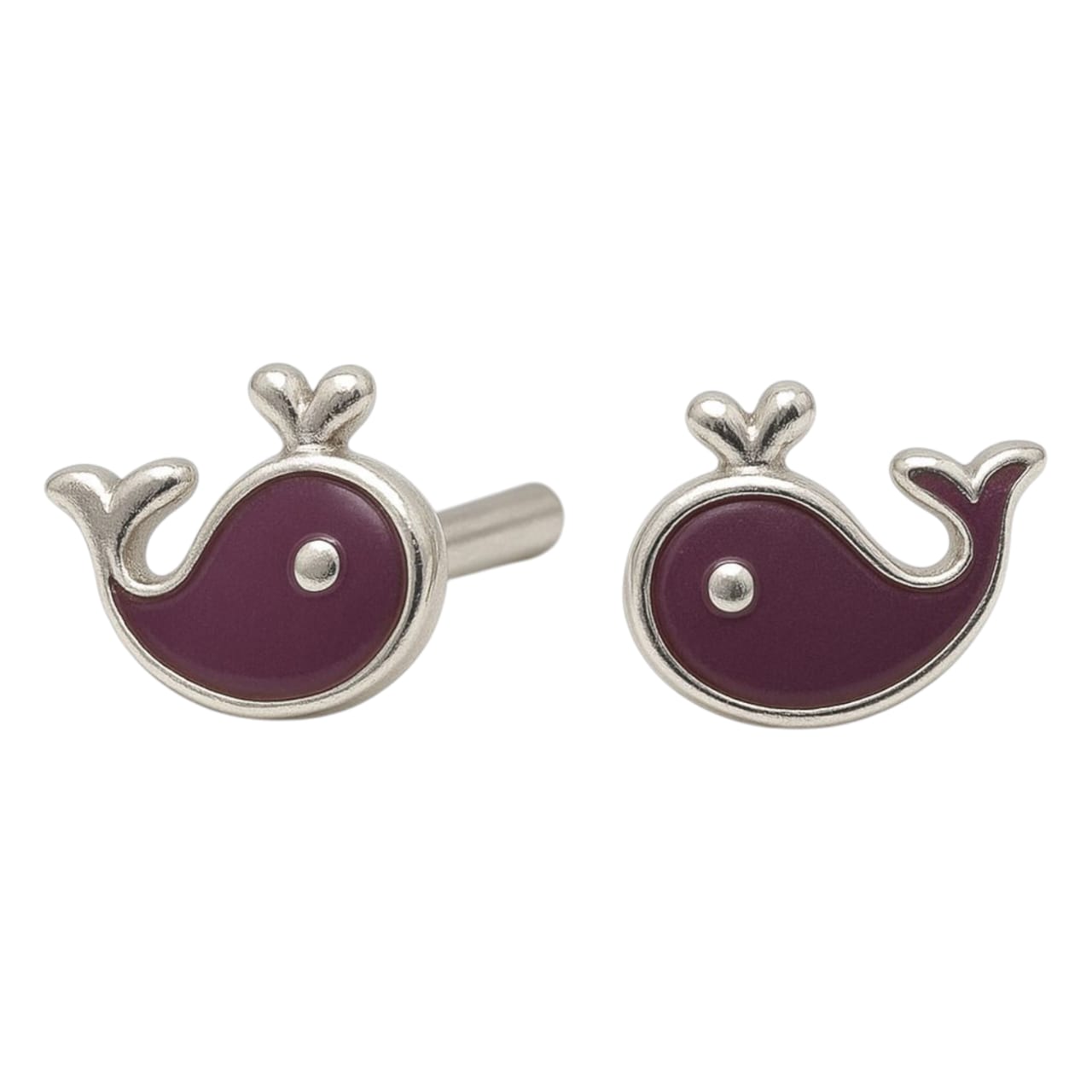 Purple Whale Shape Earrings For Kids Girls