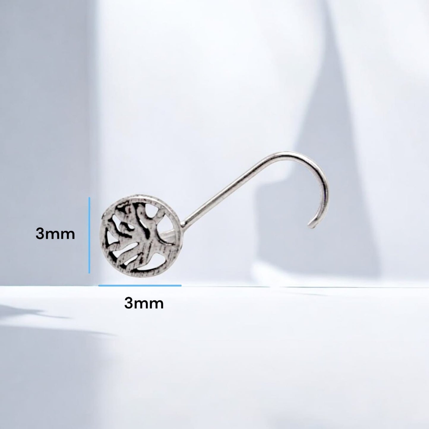 Round Shape With Tree Nose Pin Wire