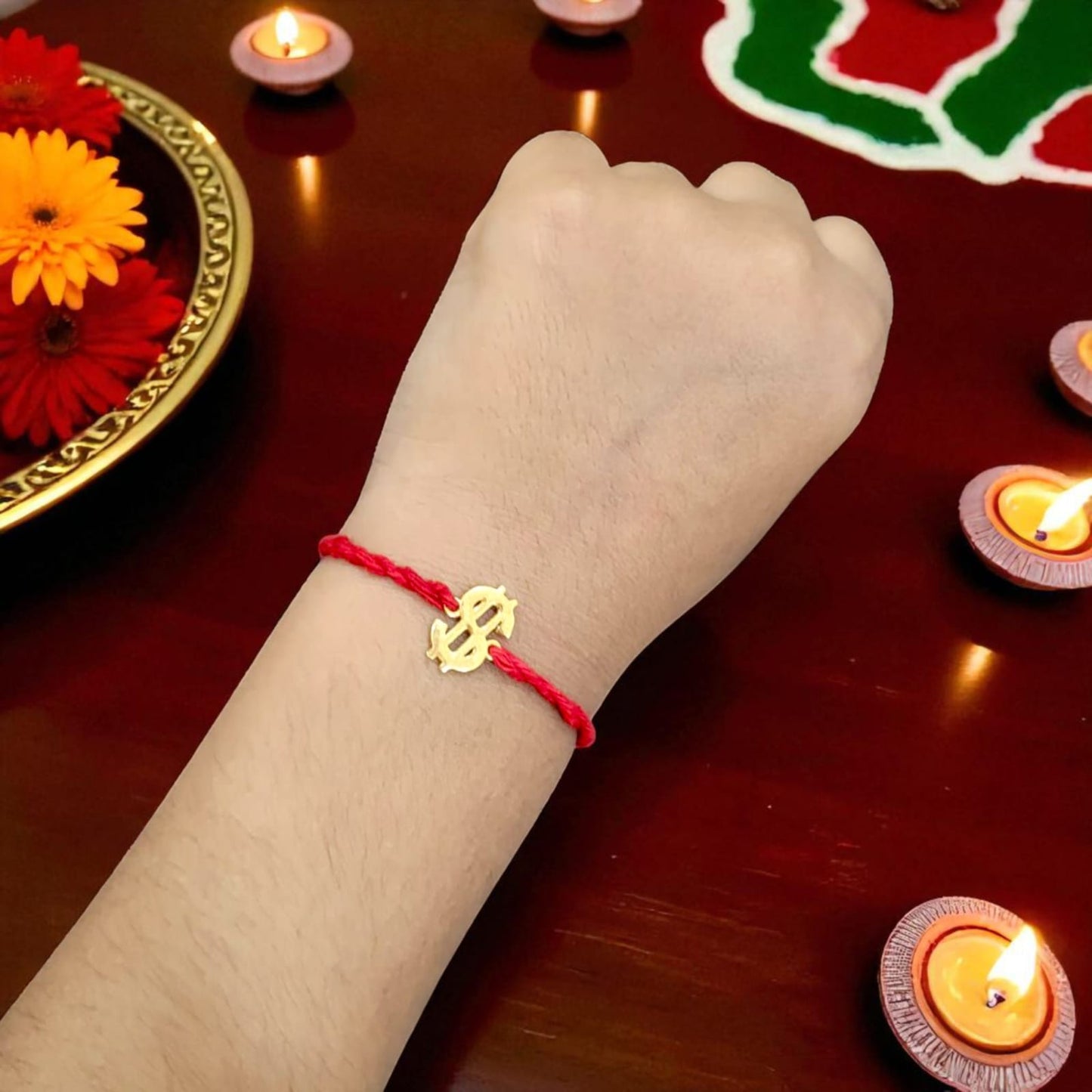 Silver Dollar Rakhi for Brother