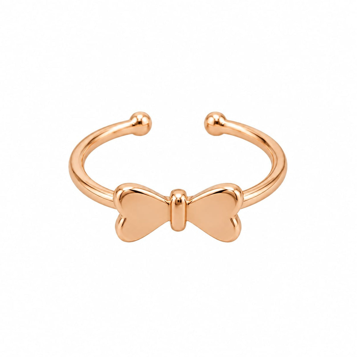 Rose Gold Plated Bow Adjustable Ring