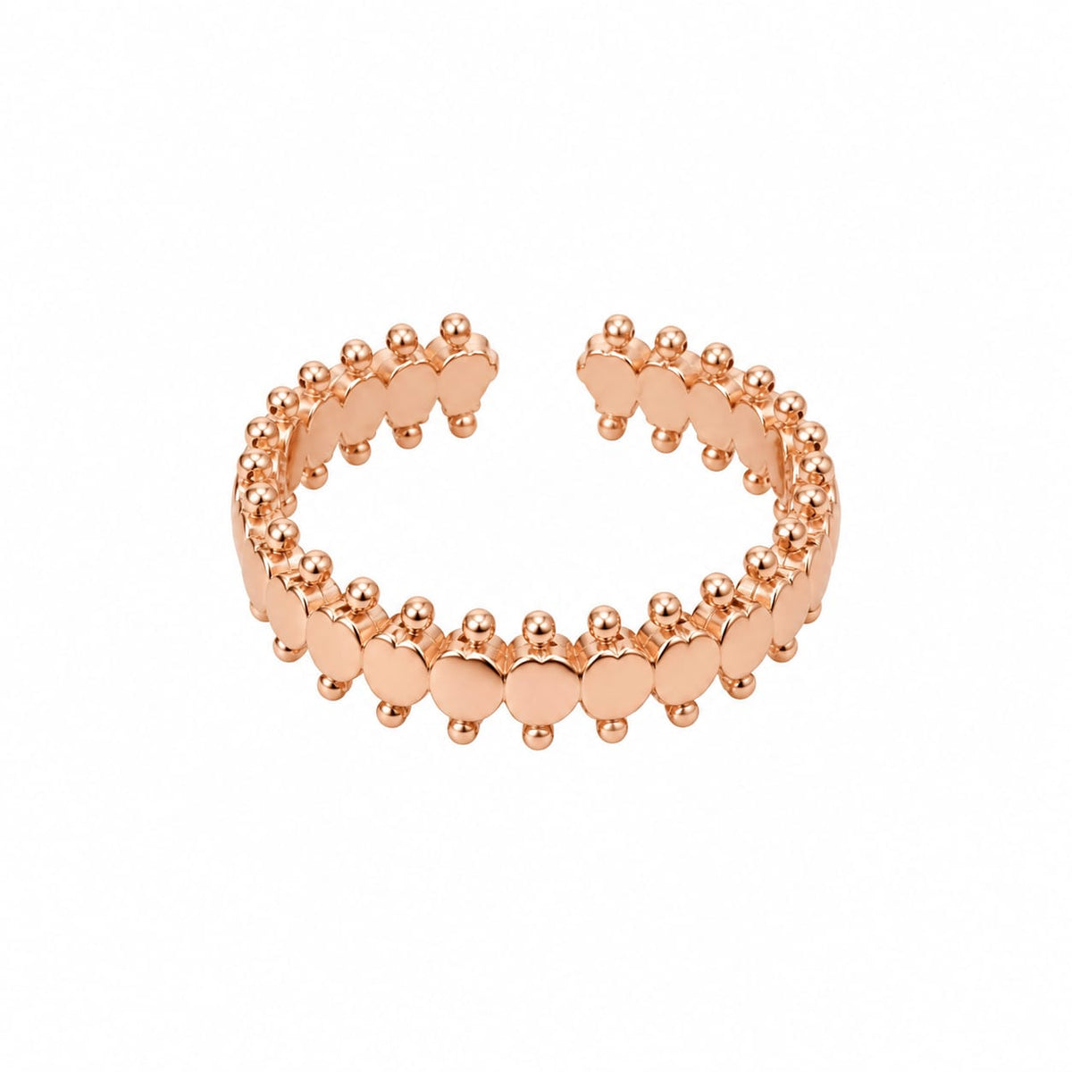 Rose Gold Plated Round disc Adjustable Ring