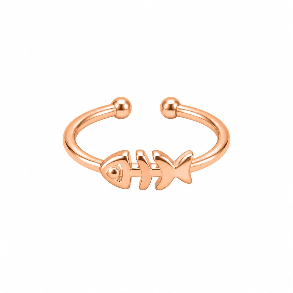 Rose Gold Plated Fish Adjustable Ring