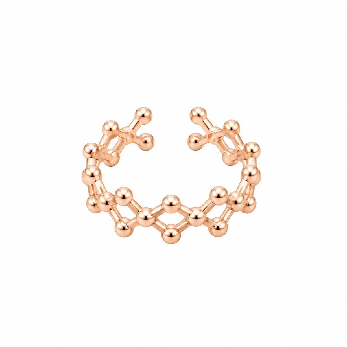 Rose Gold Plated Geometric Baded adjustable Ring