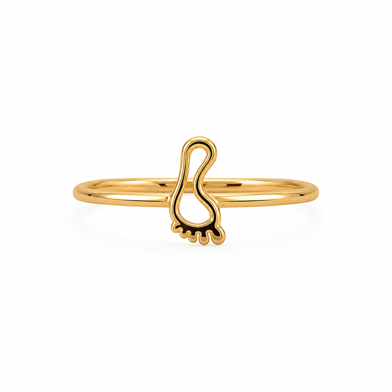 Gold Plated Feet Design Ring