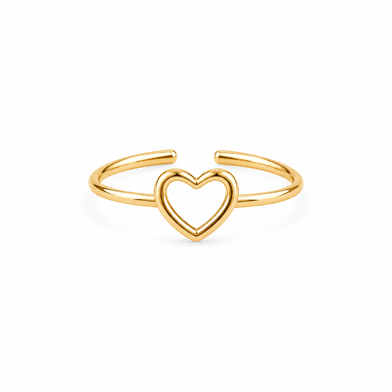 Gold Plated Hollow Heart Design Ring