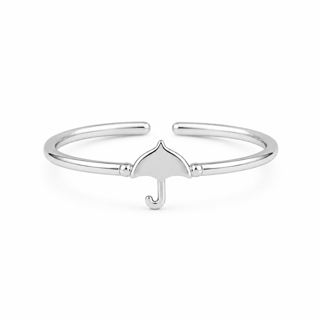 Silver Plated Umbrella Design Ring