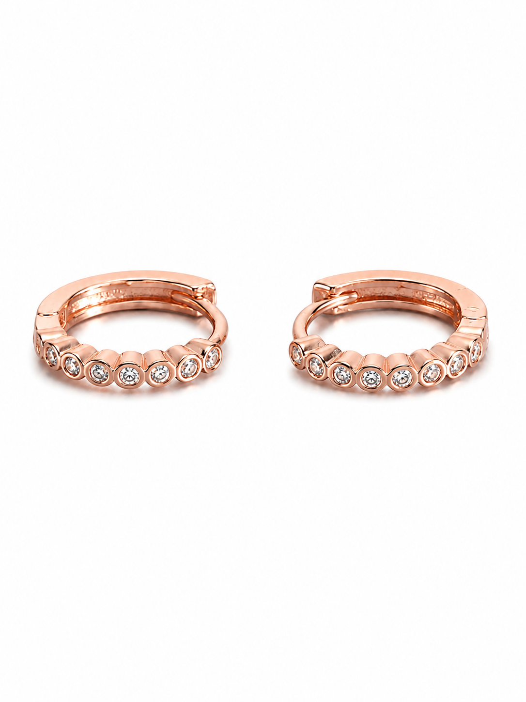 Bali With Stone Rose Gold Plated Earrings