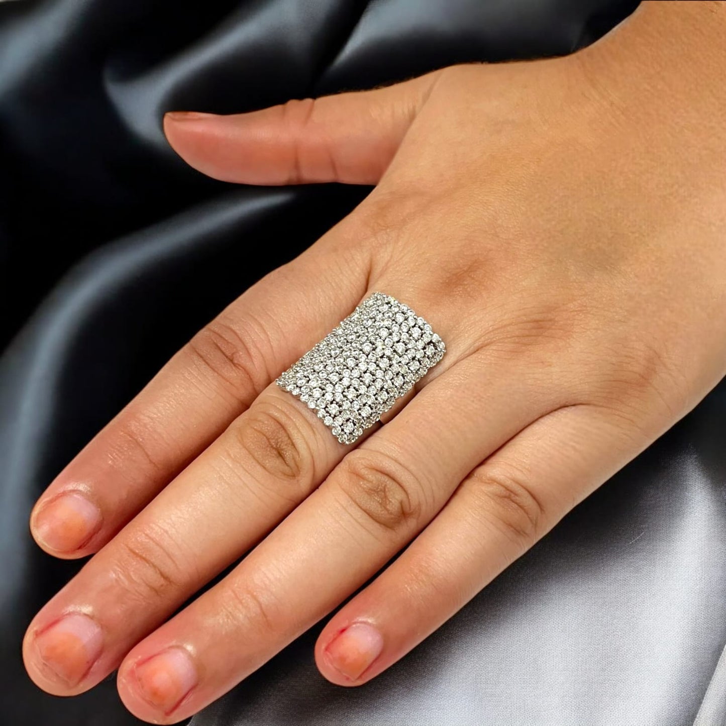 Semi Cylindrical Cocktail Ring For Women