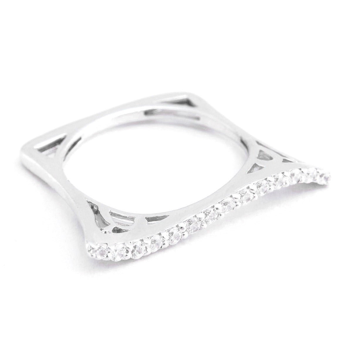 925 Sterling Silver Square Shape New Design RingFor Women And Girls