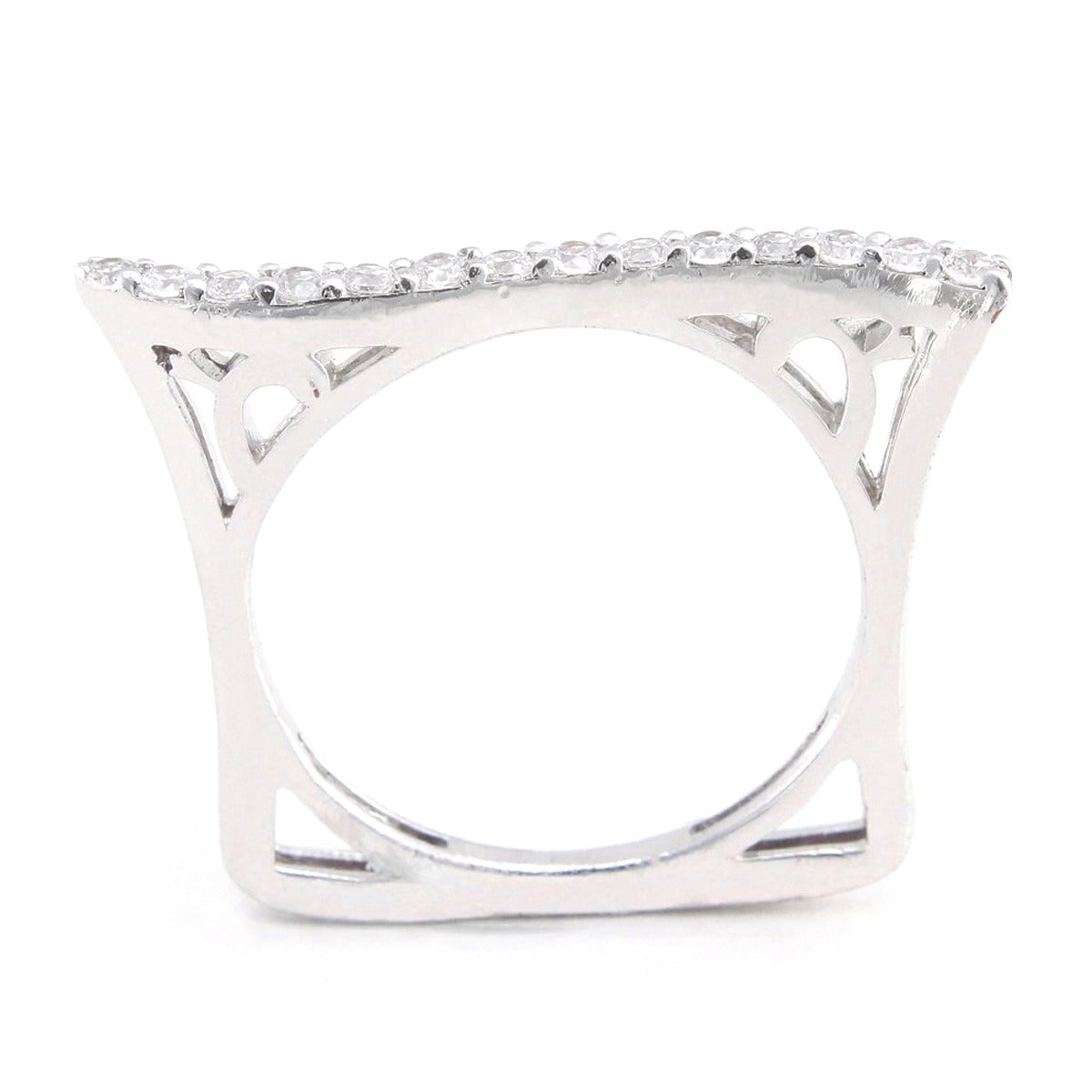 925 Sterling Silver Square Shape New Design RingFor Women And Girls