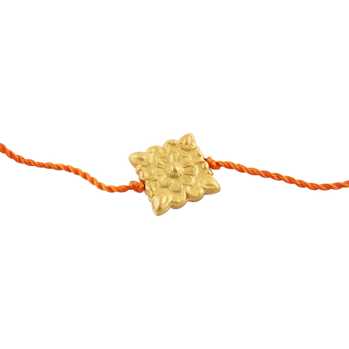 925 Sterling Silver 24kt Gold Plated Rangoli Design Rakhi for Brother