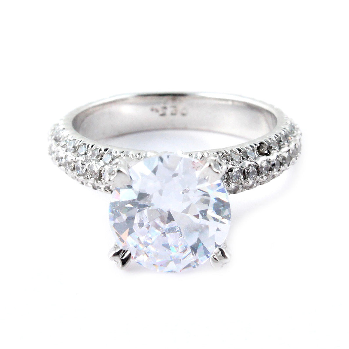 925 Sterling Silver Solitaire Cocktail Single Stone Ring For Women