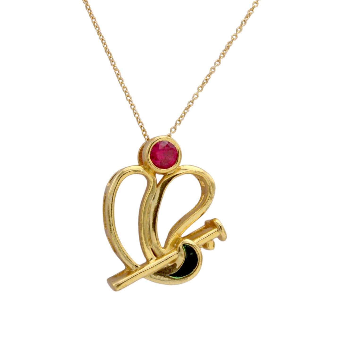 Shree Ganesha with Krishna Bansuri Pendant With Chain
