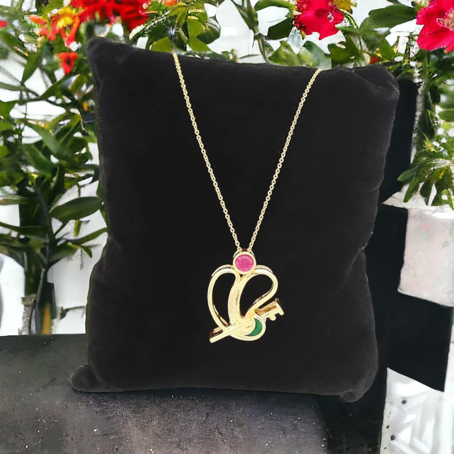 Shree Ganesha with Krishna Bansuri Pendant With Chain