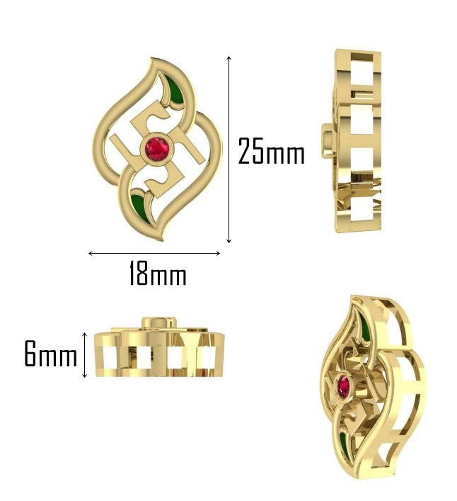 925 Sterling Silver 24kt Gold Plated Swastik Flower Rakhi Cum Pendant for Brother