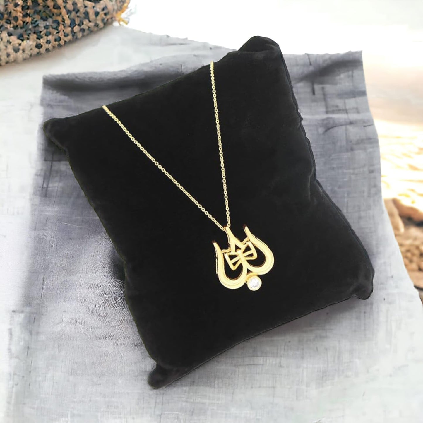 Trishul Damaru Design Pendant with Chain