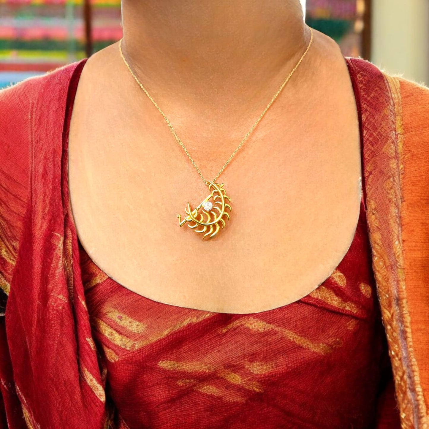 Krishan Pankh Design Pendant with Chain