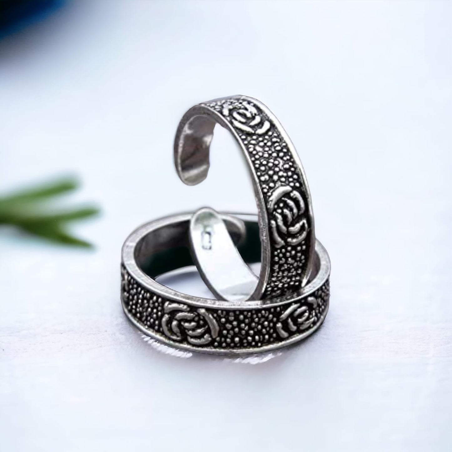 925 Sterling Silver Flower Design Toe Ring For Women