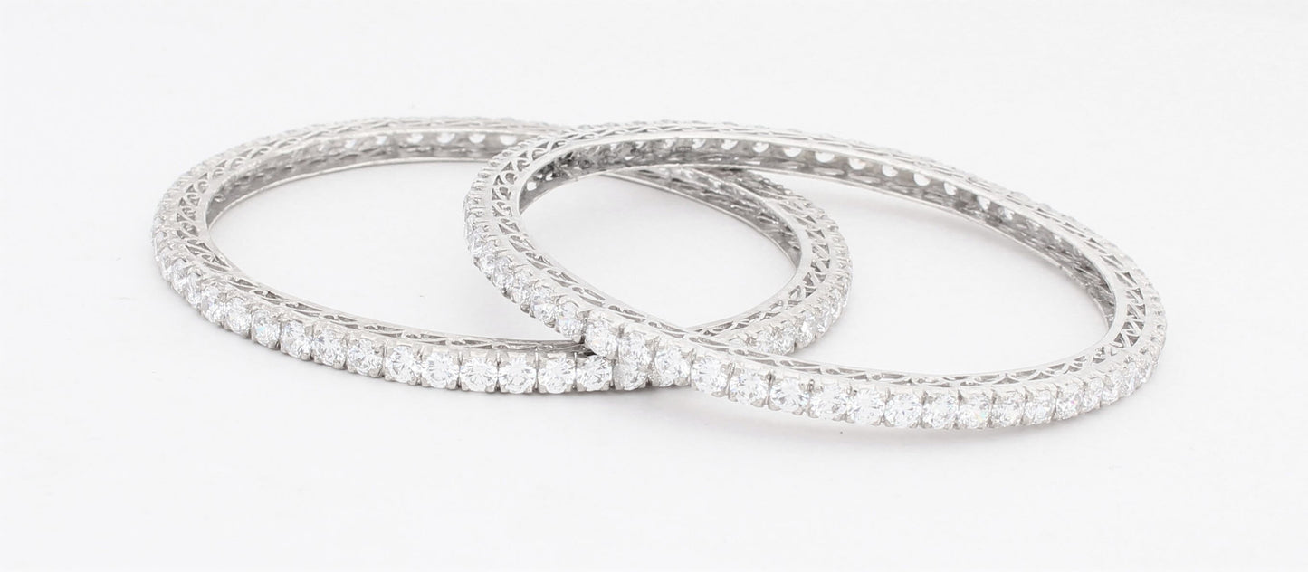 925 Sterling Silver Swarovski Studded Bangle For Women