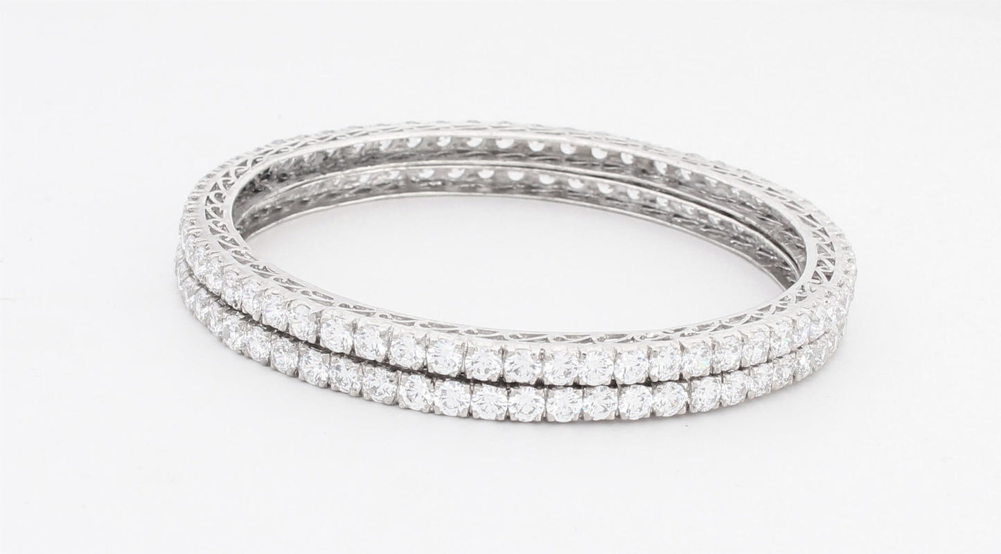 925 Sterling Silver Swarovski Studded Bangle For Women