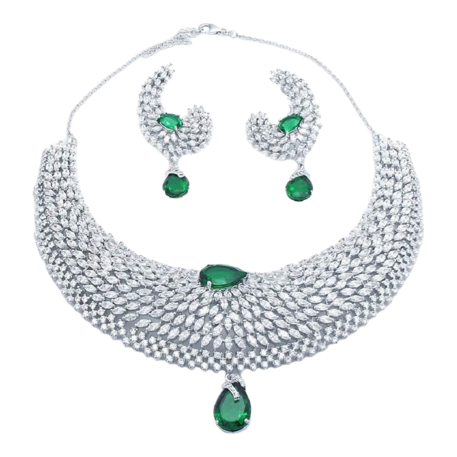 925 Sterling Silver Swarovski Necklace Set With Earring For Women And 925-sterling-silver-swarovski-necklace-set-with-earring-for-women-and