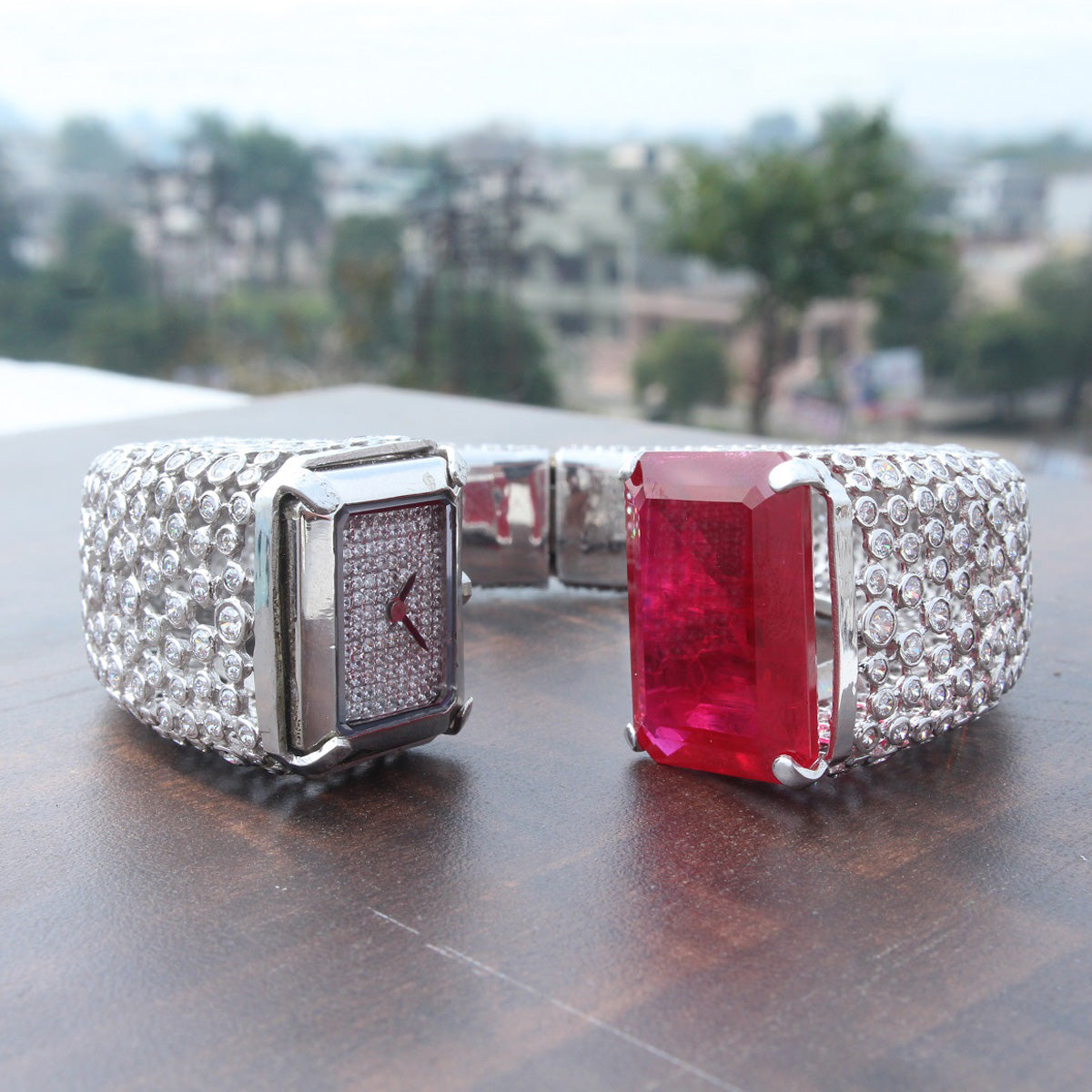 925 Sterling Silver Bangle Watch For Women