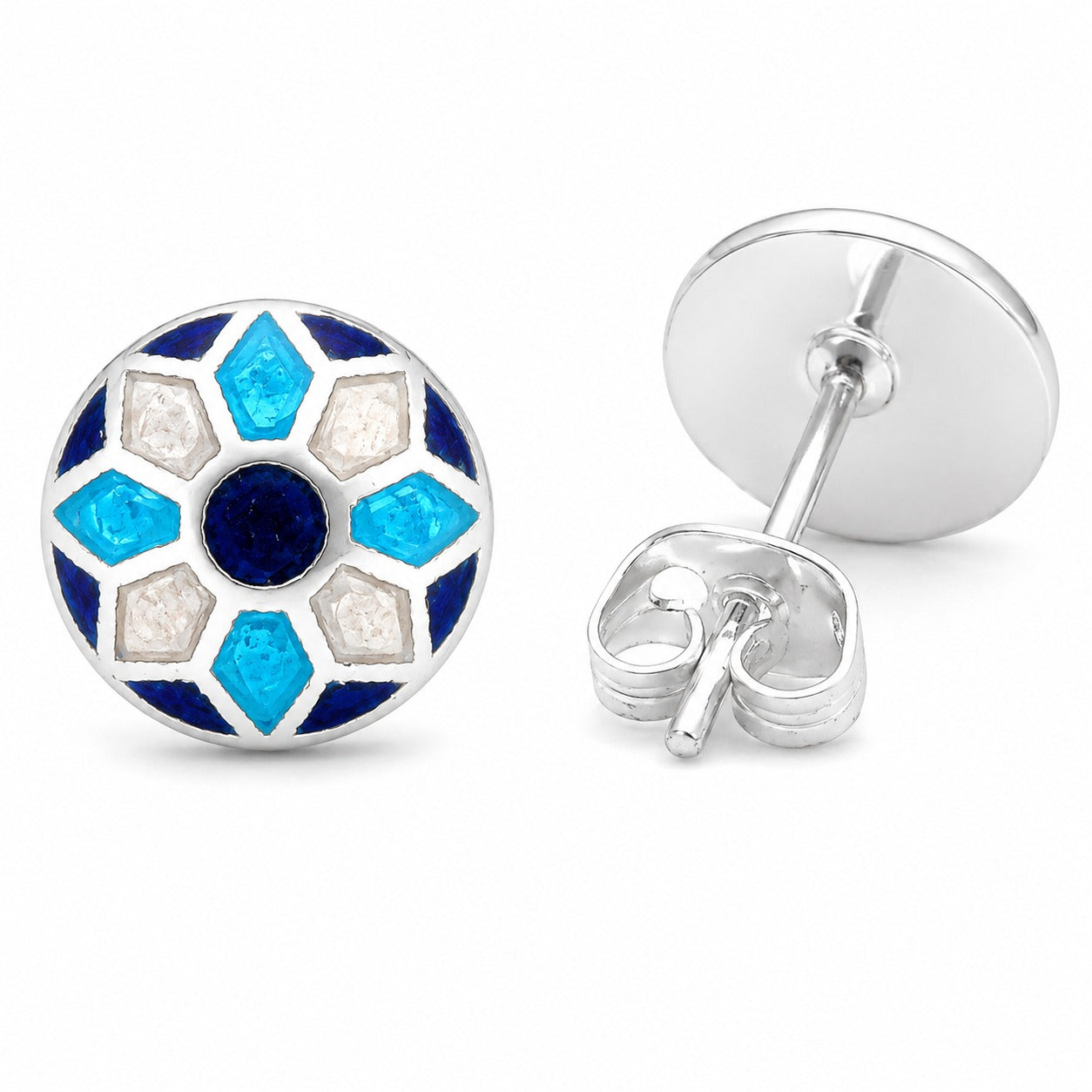Blue and Purple Stud Earring